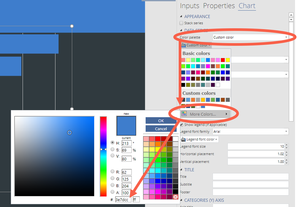 Setting custom color