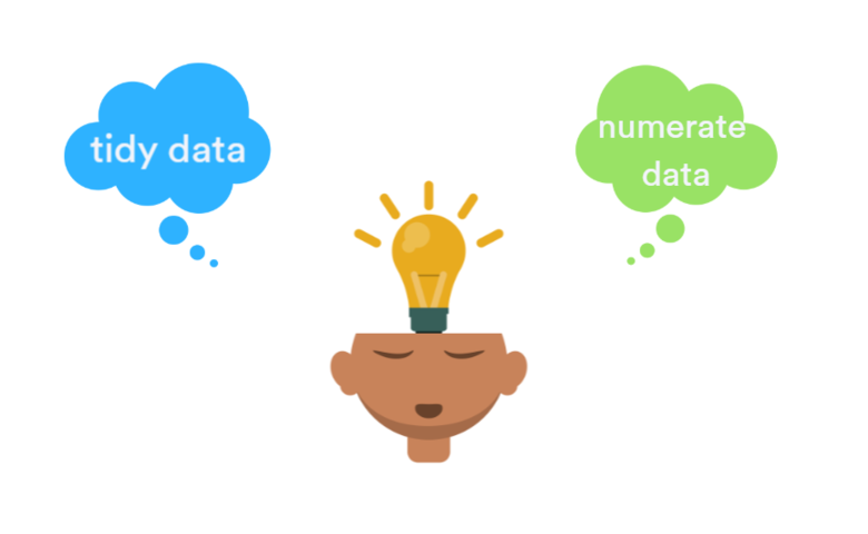 person thinking about tidy and numerate data